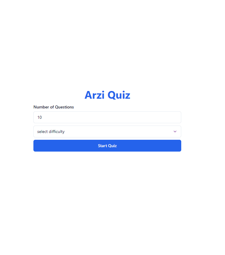 Arzi Quiz Website