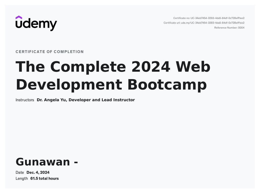 The Complete 2024 Web Development Bootcamp